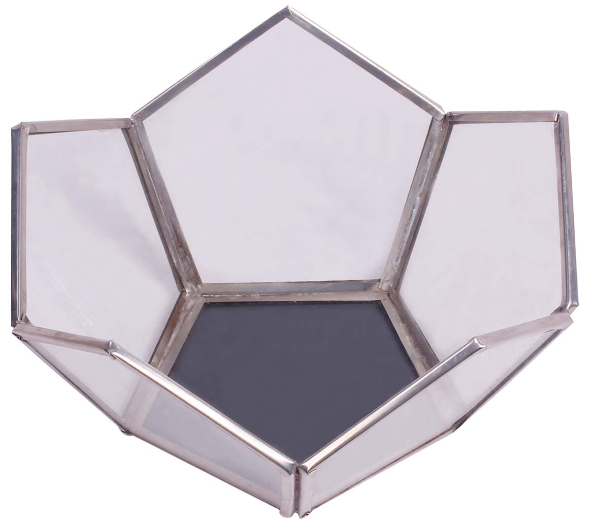 8.5” Decorative Container - Handmade in Glass & Steel - 3D Geometric Design - Holders & Organizers - Home / Office Decor - Buy in Bulk Wholesale